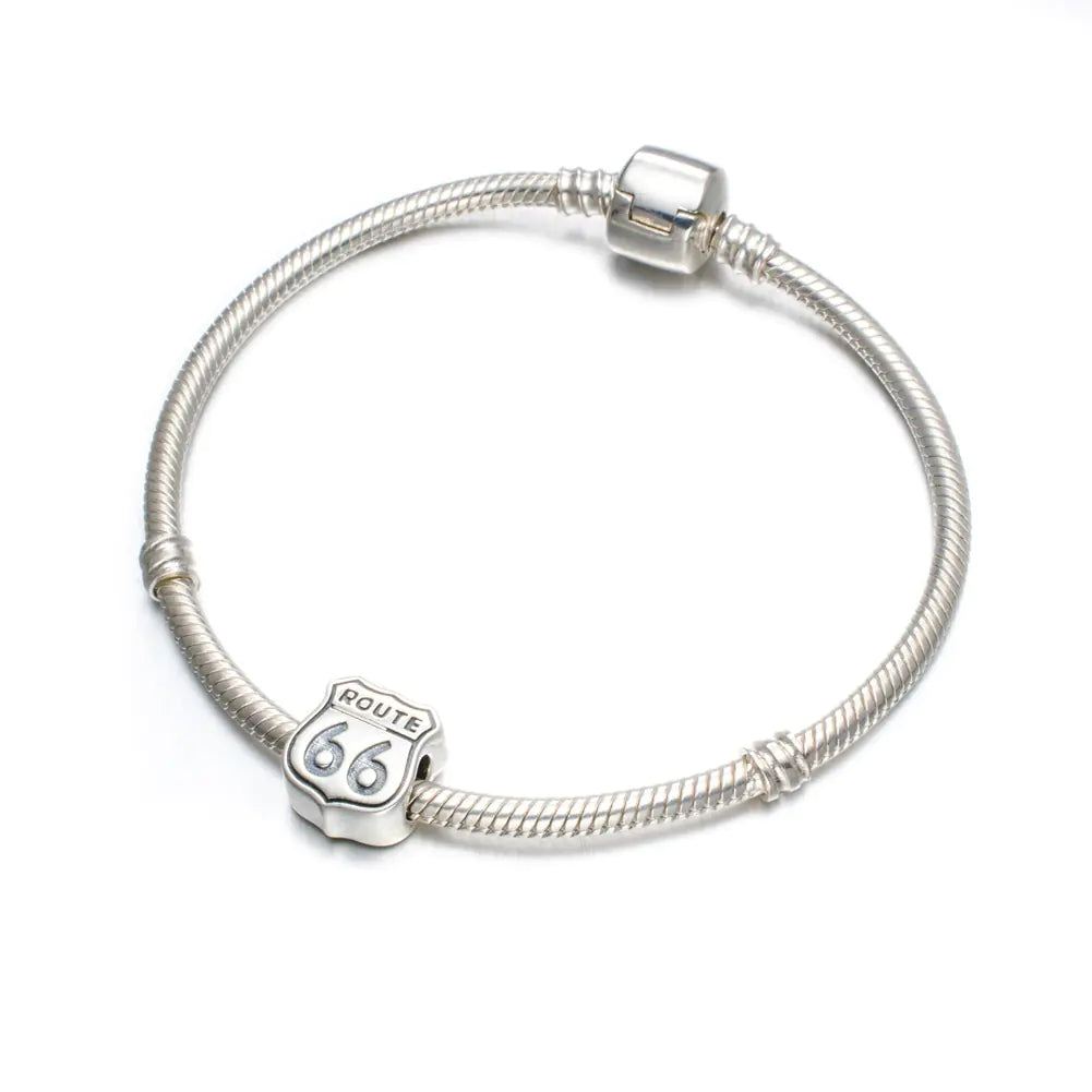 Route 66 Charm Beads, 925 Silver DIY Bracelet Beads