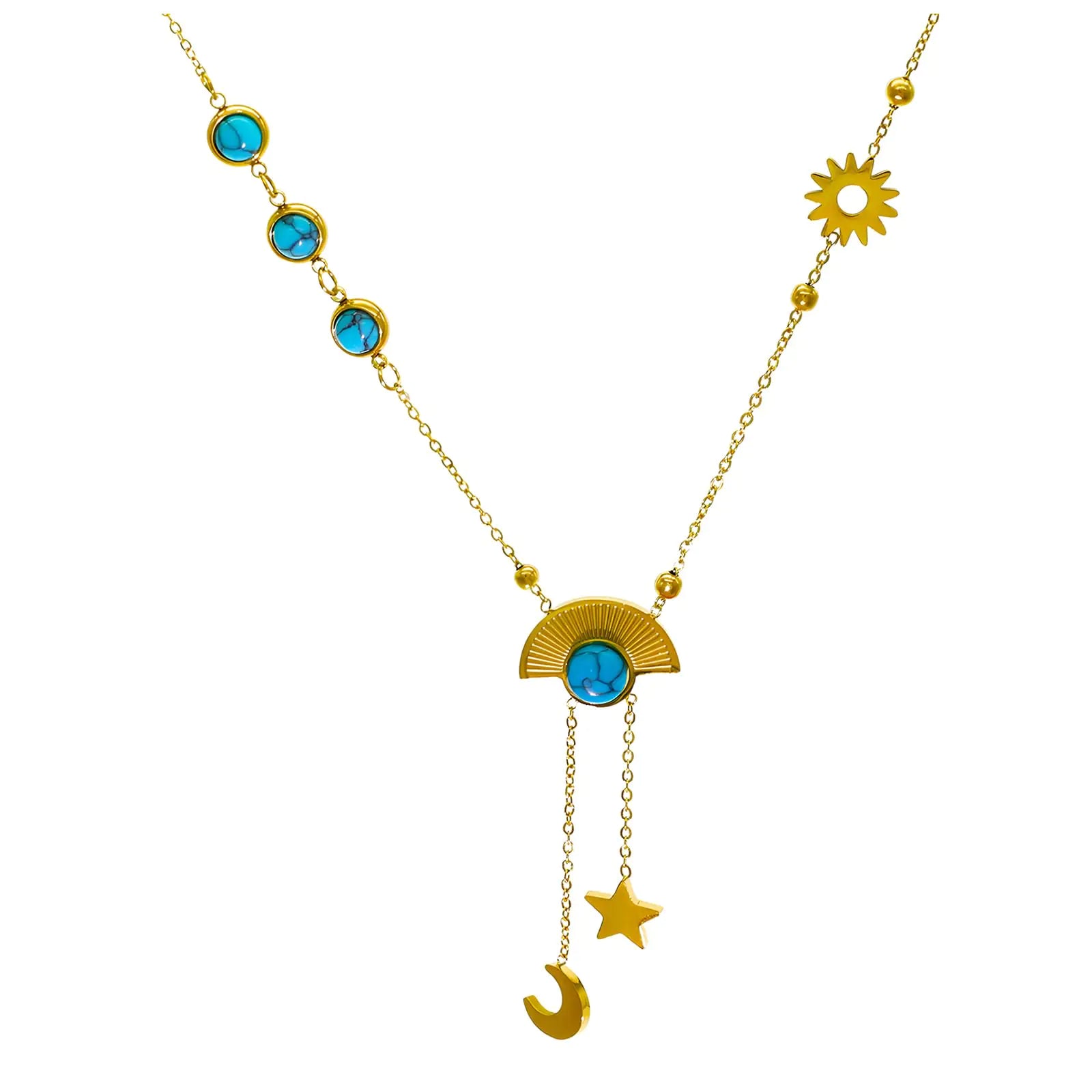 JNF Gold Charm Necklace for Women Paperclip Chain Necklace Sun Moon Star Coin Heart Flower Boot Boho Bow Charms Necklaces