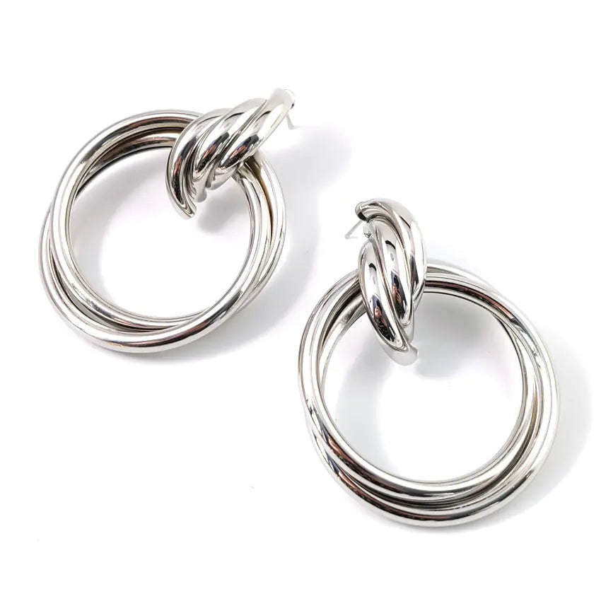 Trendy Geometric Knot Circle Earrings for Women