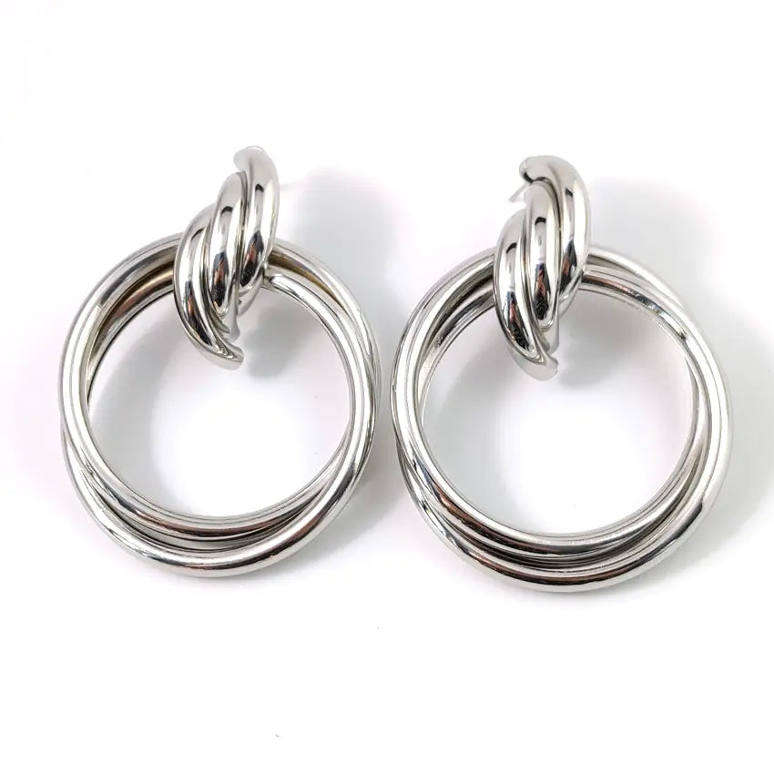 Trendy Geometric Knot Circle Earrings for Women