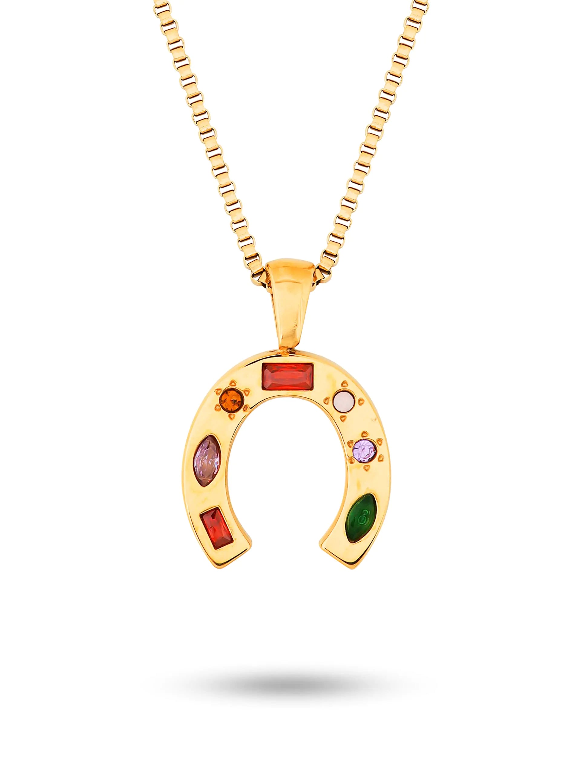 OJERRY Cute Summer Essentials Lucky Horseshoe Pendant Cool Horse Necklaces Jewelry Accessories Coolest Romantic Gifts for Women Country Her Trendy Stuff