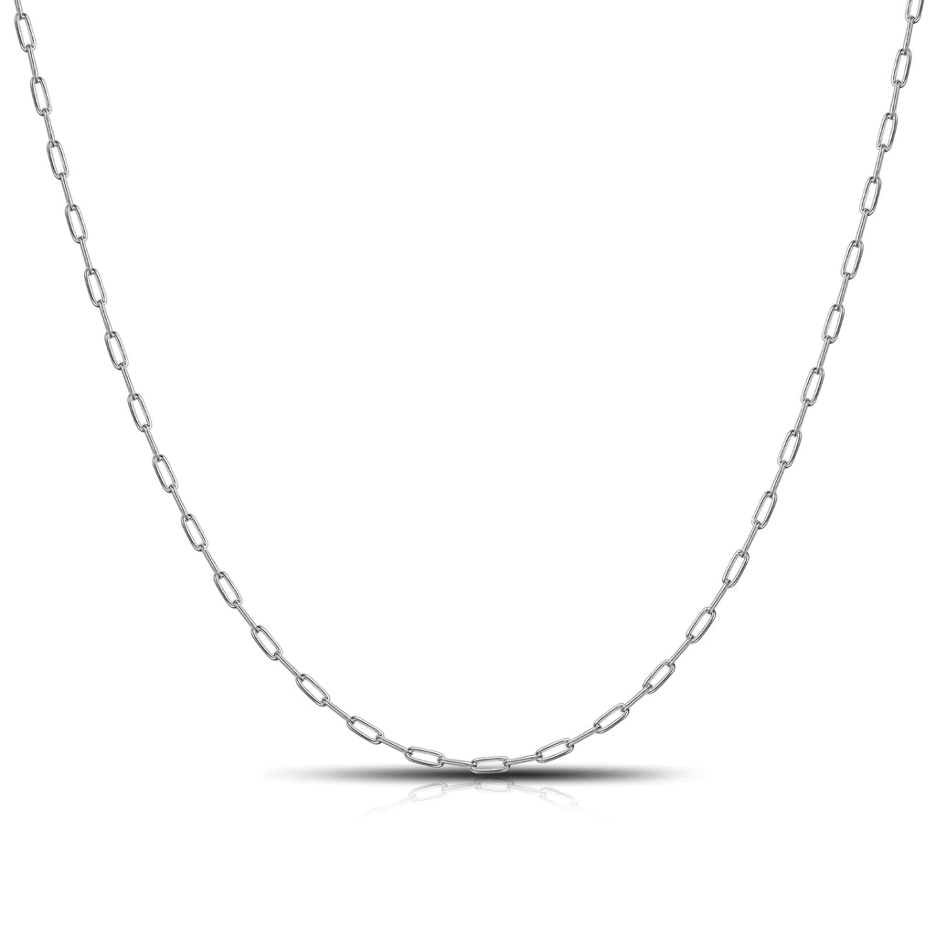 Gacimy 925 Sterling Silver Paperclip Necklace for Women 2.0mm Thin Sterling Silver Necklace for Women 18 Inches Silver Chain Necklaces for Women 18" Length with 2" Extension Chains