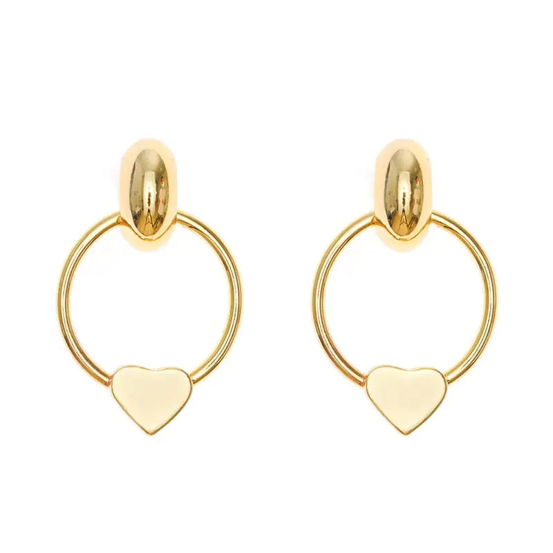Gold Plated Hollow Heart-shaped Earrings for Women