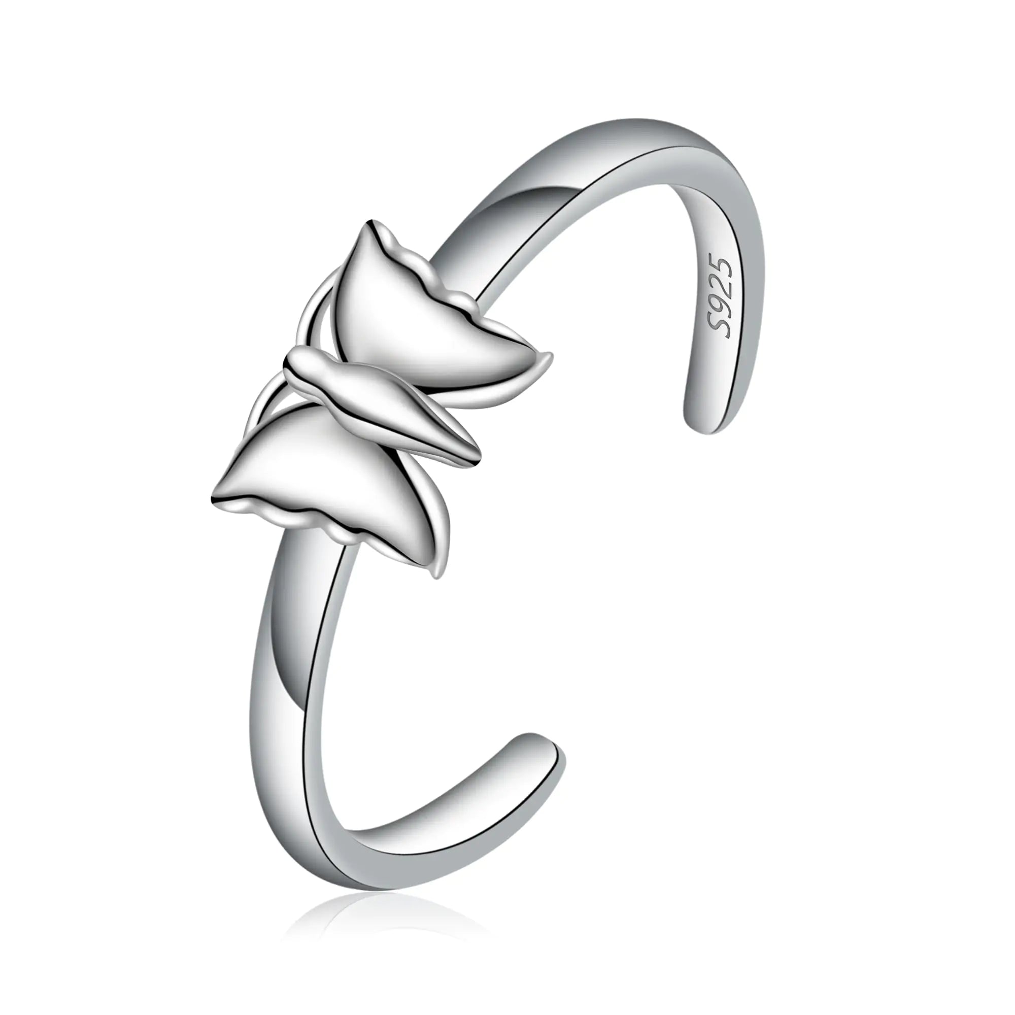 CHIC & ARTSY Toe Rings 925 Sterling Silver Butterfly Toe Rings for Women Adjustable Cuff Toe Finger Rings Butterfly Second Toe Rings