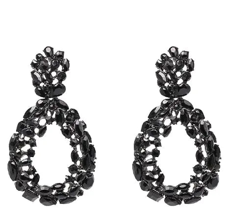 Geometric Glass Diamond Earrings for Women