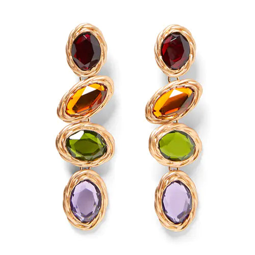 Geometric Glass Diamond Earrings for Women