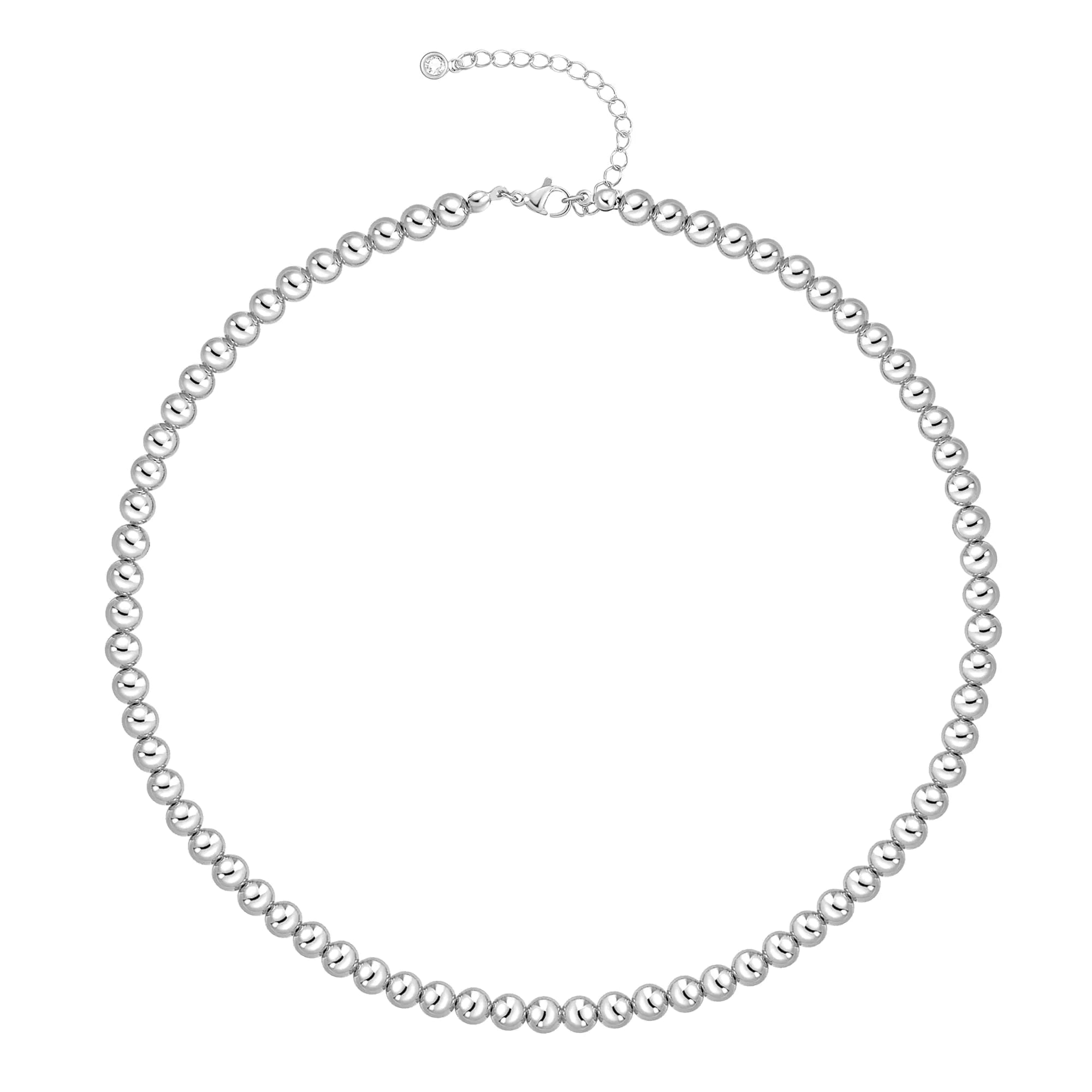 Silver Beaded Necklaces for WomenSilver Plated Dainty Choker NecklaceLightweight Hollow Ball Bead Chain Necklace Adjustable length Chunky Silver Necklaces for Women Trendy Christmas Birthday Gift