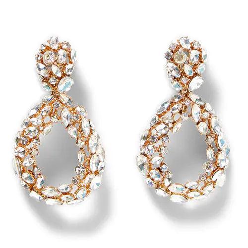 Geometric Glass Diamond Earrings for Women