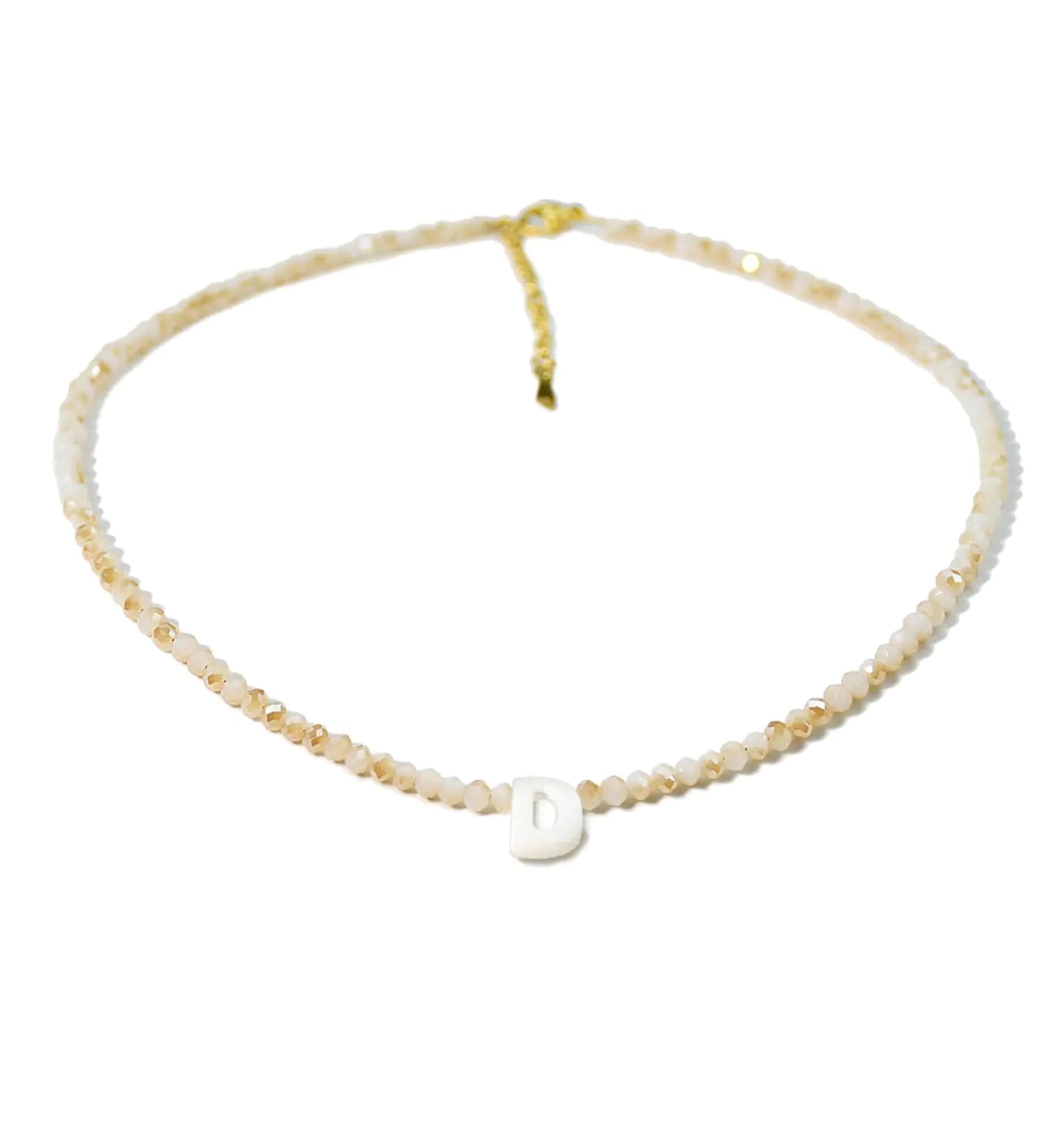 Initial Necklaces for Women - Trendy Beaded Choker Necklace for Women Handmade Letter Choker Necklace Jewelry for Women Gifts (D)