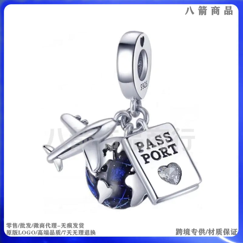 S925 Silver Beaded DIY Bracelet with Space Charm