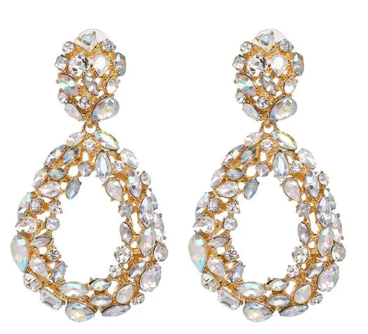 Geometric Glass Diamond Earrings for Women
