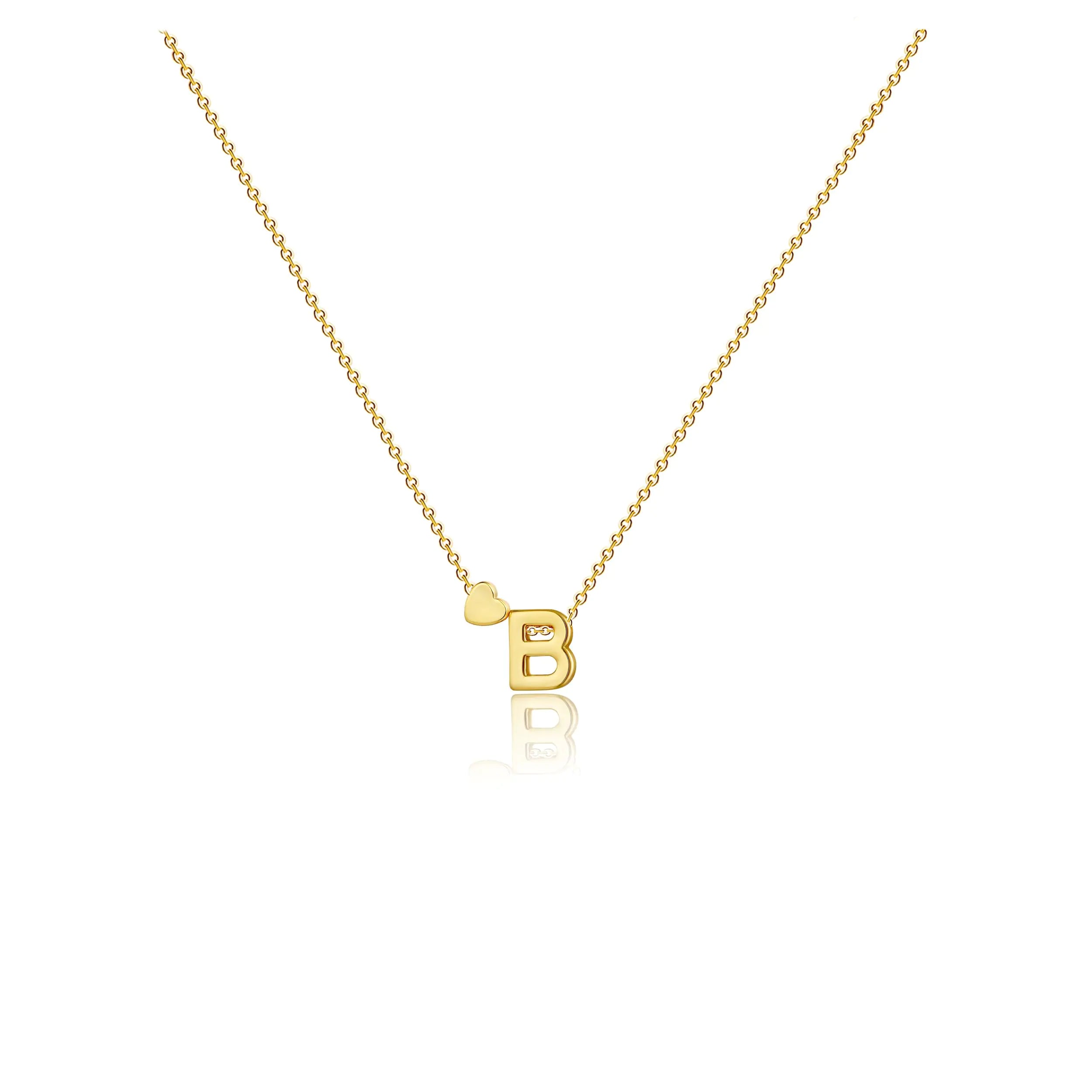 CAROVO Initial Necklaces for Women Dainty 14K Gold Plated Letter B Initial Pendant Necklace Simple Gold Initial Necklaces Jewelry Gifts for Women Valentines Gifts