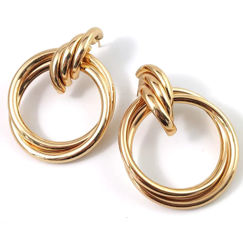 Trendy Geometric Knot Circle Earrings for Women