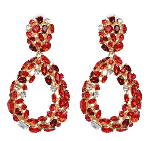 Geometric Glass Diamond Earrings for Women
