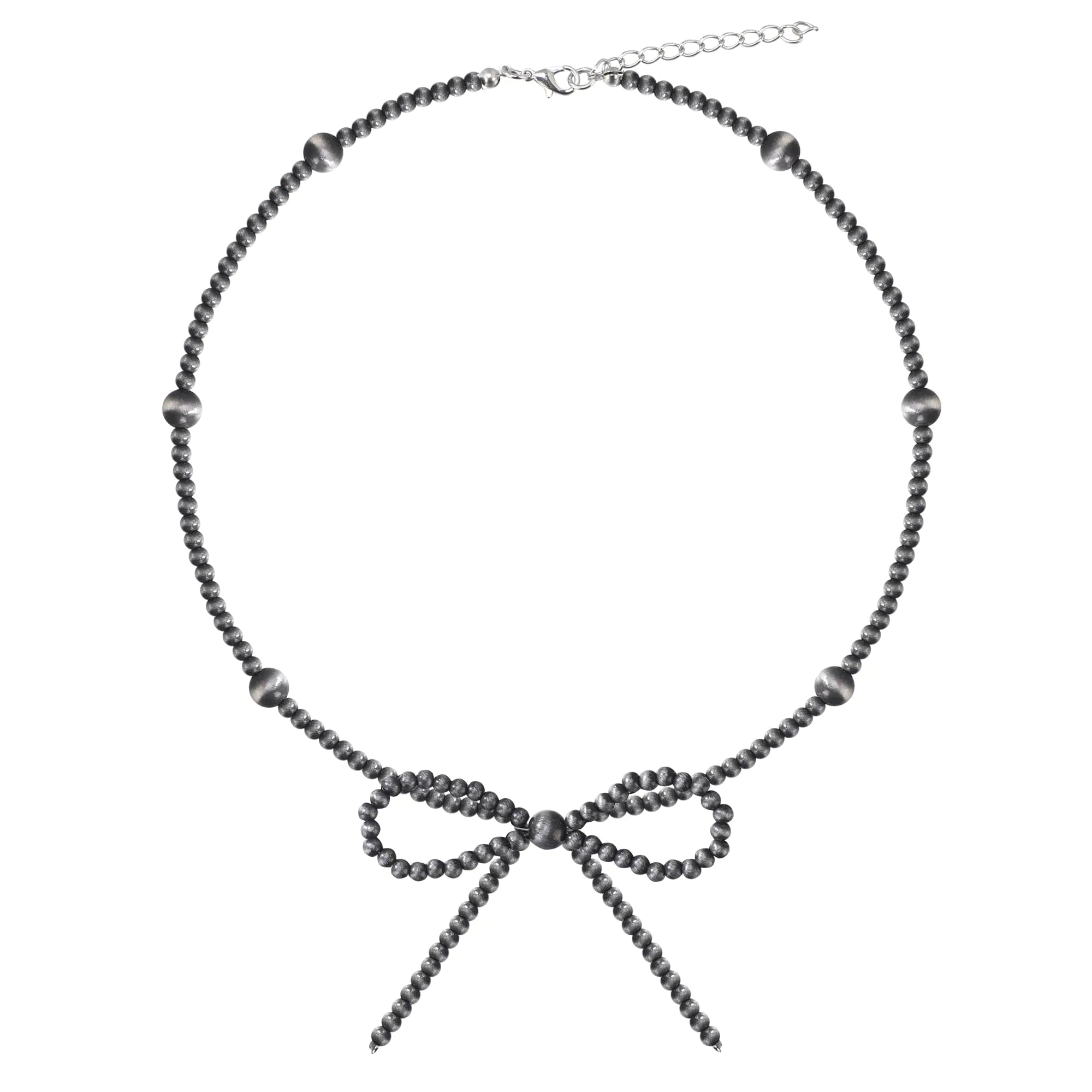 Navajo Bow Bowknot Pearl Cowboy Cowgirl Navajo Pearl Turquoise Necklace For women Western Boho Beaded Necklaces (color7)