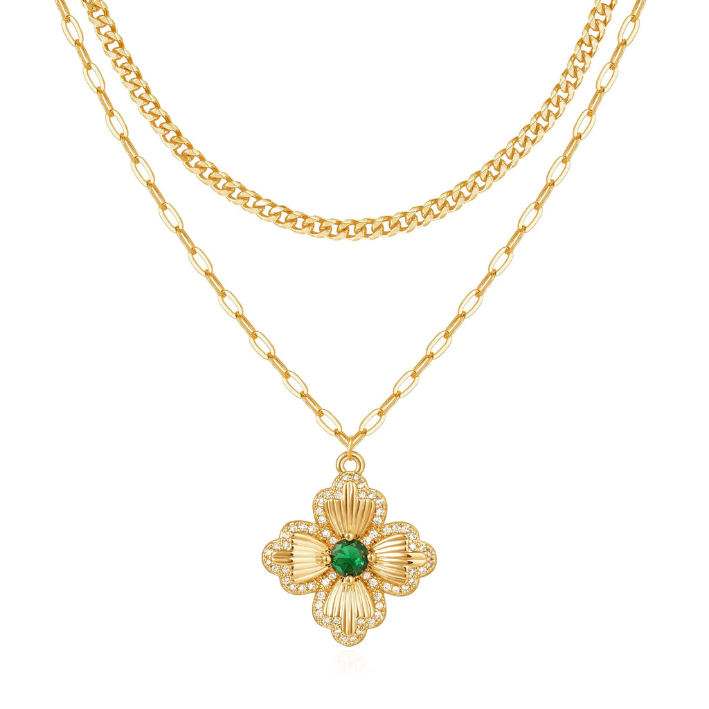 VACRONA Layered Gold Necklaces for Women 14K Gold Plated Stackable Dainty