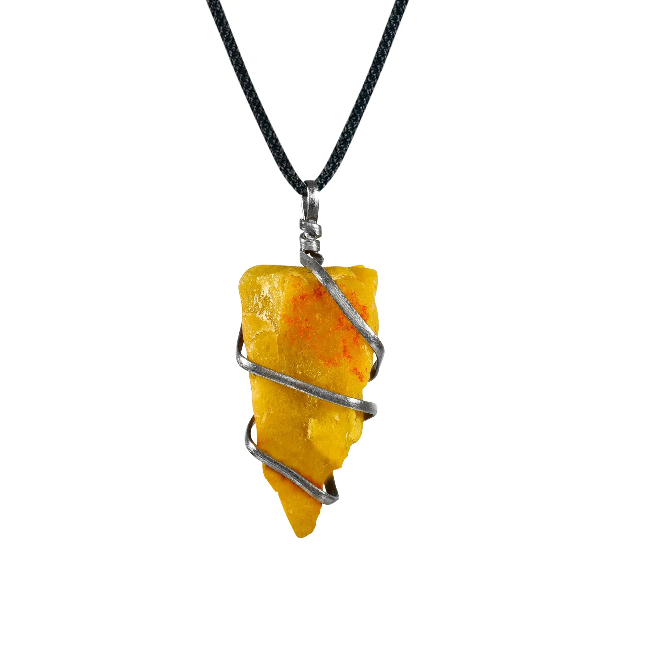YATSKIA Yellow Aventurine Raw Crystal Necklace - Natural Prosperity Stones - Handmade Good Luck Jewelry - Prosperity Natural Stones - Crystals Necklaces Spiritual